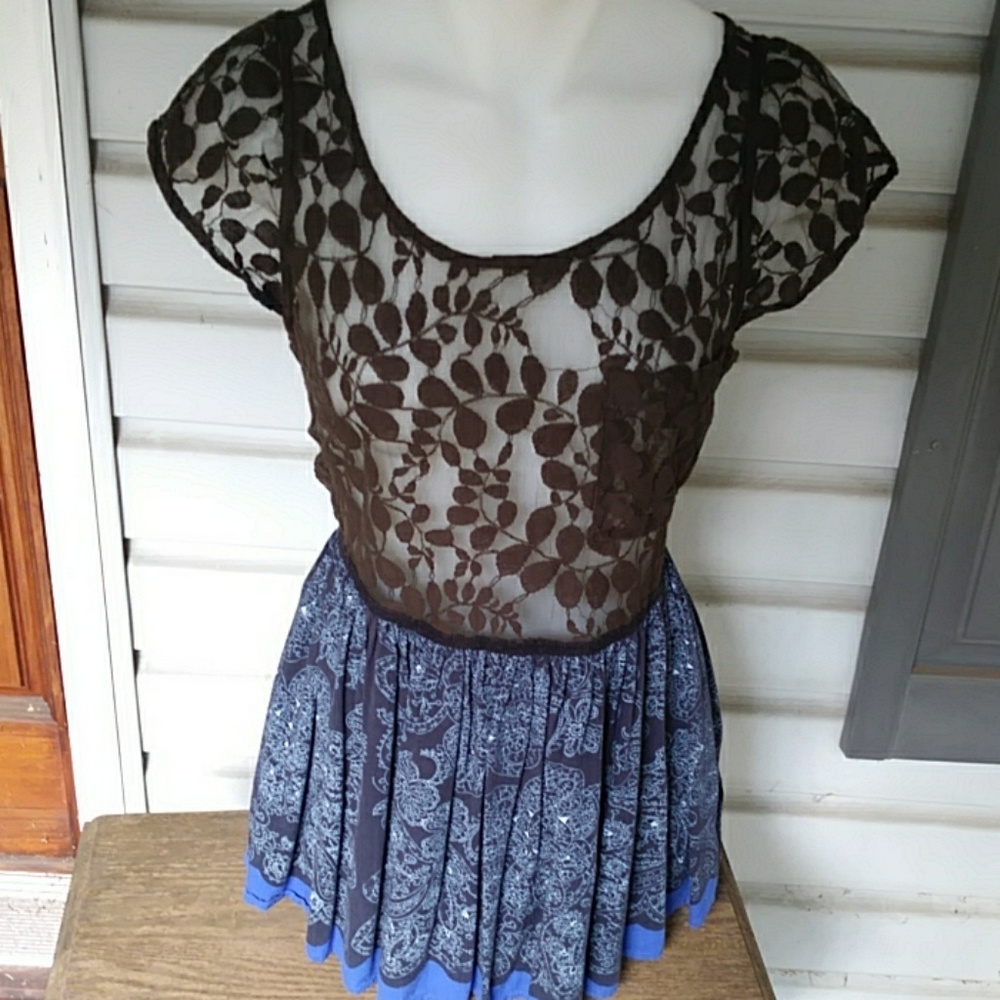 Free People Left Me Speechless Lace Babydoll dress tunic